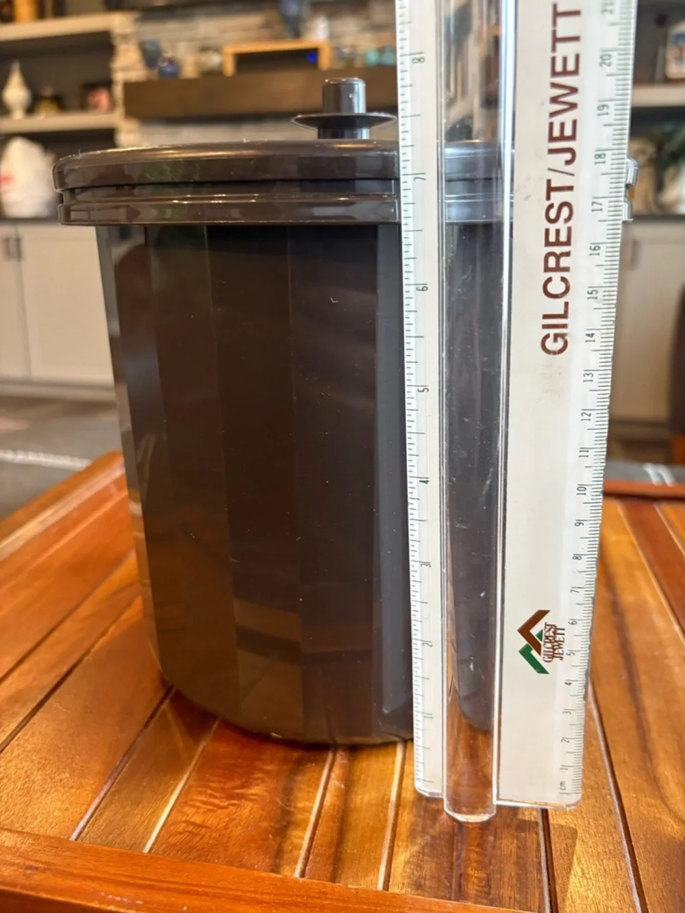 Vintage Tupperware Ice Bucket & Lid Insulated Brown Push Button Container